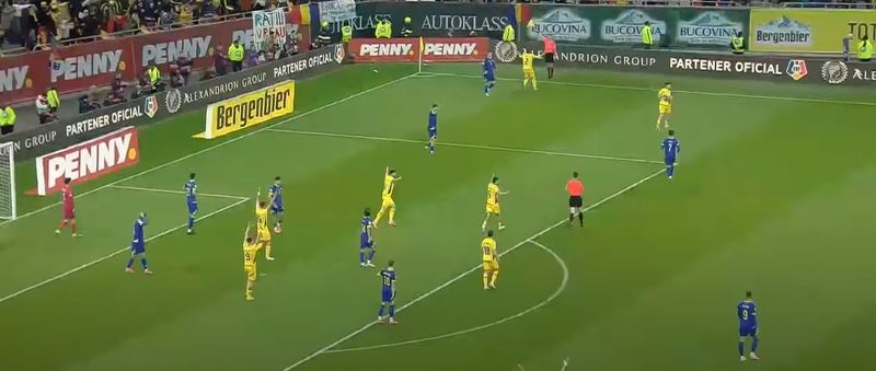 Imagine din timpul meciului România-Bosnia