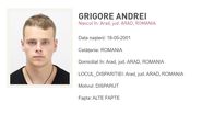 Andrei Grigore, tânărul dispărut în Arad