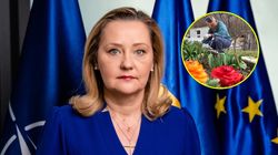 Cum a apărut Elena Lasconi în grădina casei sale din Câmpulung Muscel. A săpat, a greblat și a plantat flori