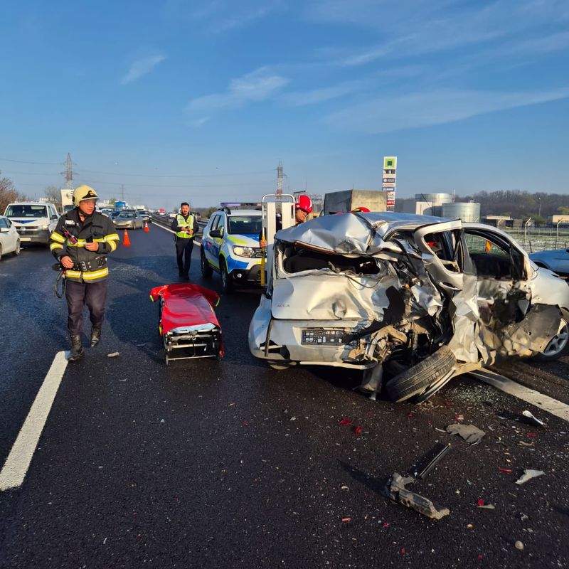 Imagini de la locul accidentului