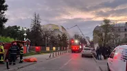 Imagine de la locul incendiului din București