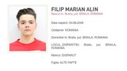 Filip Marian Alin, adolescentul dispărut în Brăila