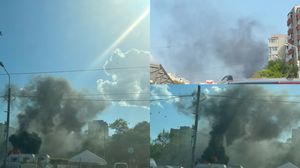 Imagini de la locul incendiului