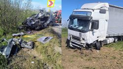 Tragedie în Arad! O mamă a murit chiar în fața copiilor ei, după ce mașina în care se aflau s-a ciocnit cu un TIR. Micuții au fost duși în stare gravă la spital