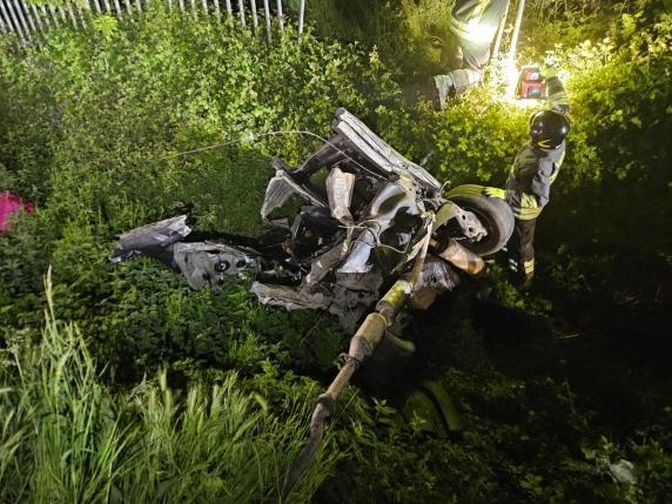 Imagine de la locul accidentului din Italia Imagine de la locul accidentului din Italia