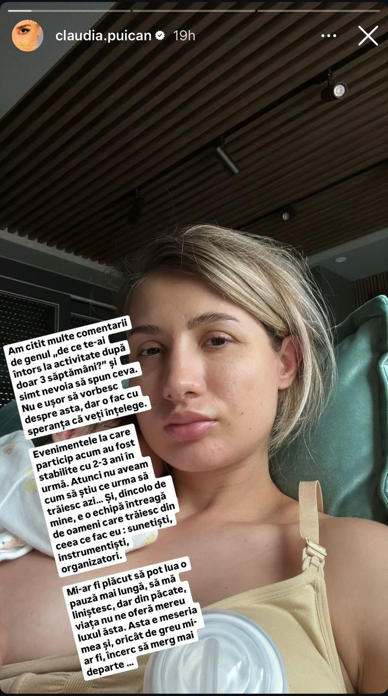 Postarea făcută de Claudia Puican pe Instagram