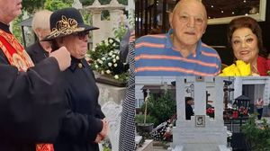 Maria Ciobanu, la înmormântarea soțului ei
