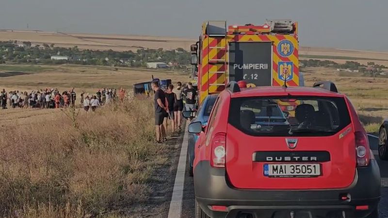 Imagine de la locul accidentului