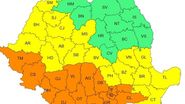 Harta județelor aflate sub cod galben și portocaliu de caniculă
