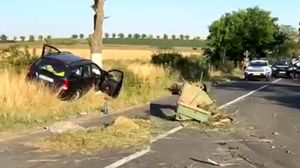 Imagine de la locul accidentului din Constanța