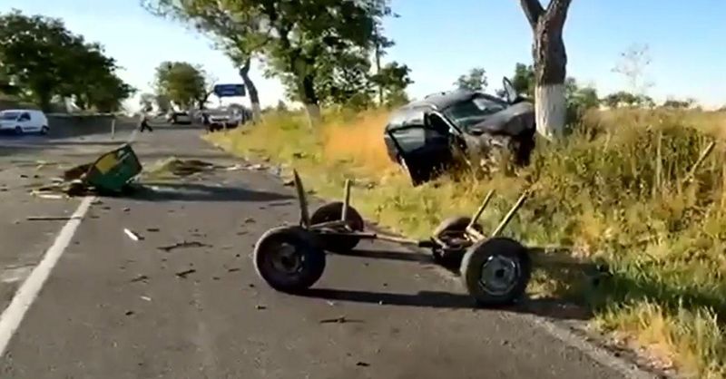 Imagine de la locul accidentului din Constanța