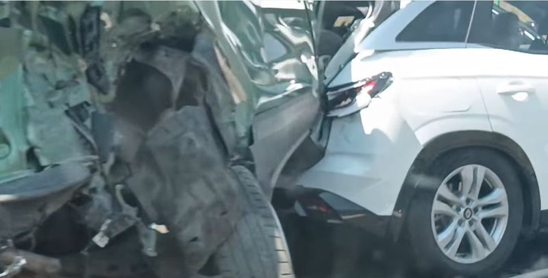 Imagine de la locul accidentului de pe A2