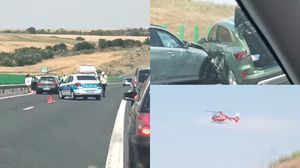 Imagini de la locul accidentului de pe A2