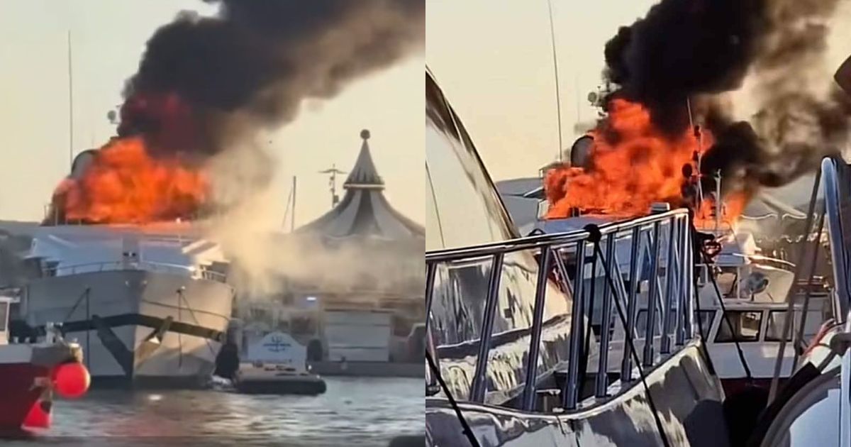Iaht mistuit de flăcări în portul din Saint Tropez! Amatorii de lux plăteau o avere pentru a-l închiria