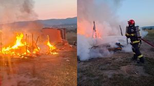 Imagini de la locul incendiului