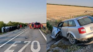 Imagini de la locul accidentului din Timiș