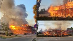 Incendiu cu mari degajări de fum în stațiunea Mamaia! Bellagio, fostul club de noapte abandonat de 15 ani, a fost cuprins de flăcări