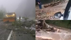 Traficul pe Transfăgărășan a fost complet blocat! Zeci de mașini au fost prinse pe drumul de munte, după ce o ploaie torențială a făcut prăpăd