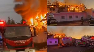 Imagini de la locul incendiului