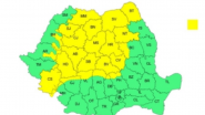 Harta județelor afectate de codul galben de vijelii și ploi torențiale