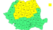Harta județelor afectate de codul galben de ploi și grindină