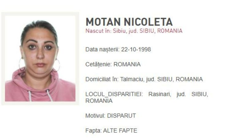 Nicoleta Motan, femeia dispărută în Sibiu