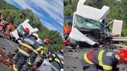 Tragedie de nedescris pe o șosea din Hunedoara! Un bărbat a murit pe loc după un accident cu un TIR, două mașini și o camionetă