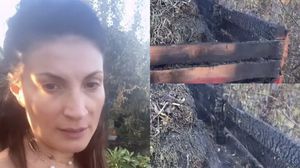 Curtea Ioanei Ginghină, afectată de flăcări