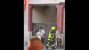 Imagine din timpul incendiului din Strasbourg