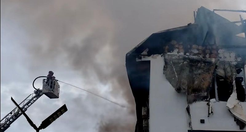 Imagini de la locul incendiului