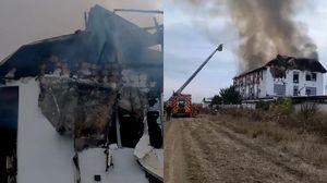 Imagini de la locul incendiului