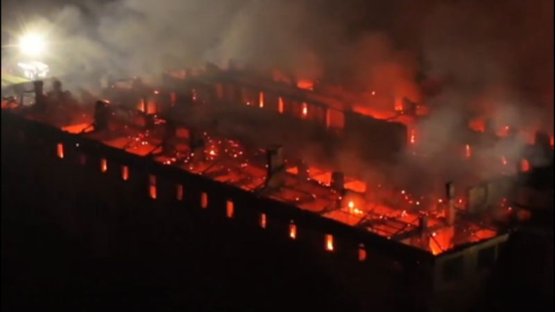 Imagine din timpul incendiului