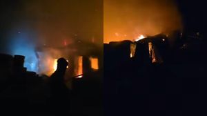 Imagini de la locul incendiului