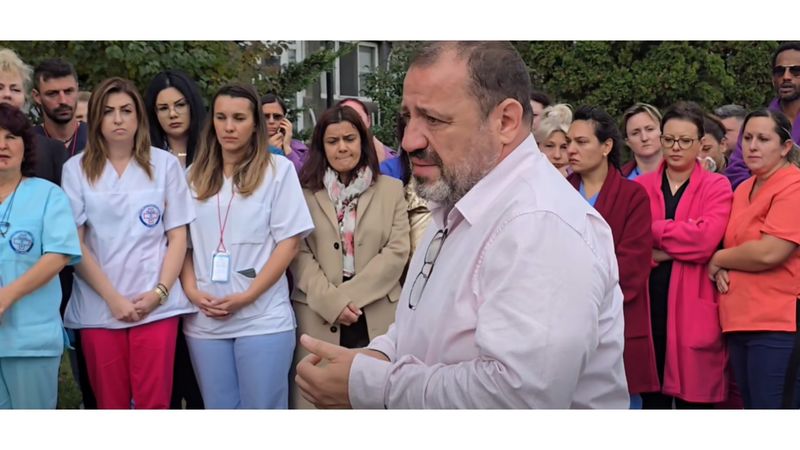 Imagini din fața Spitalului Județean de Urgență Buzău