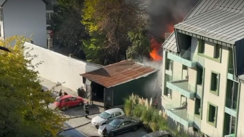 Imagine de la locul incendiului