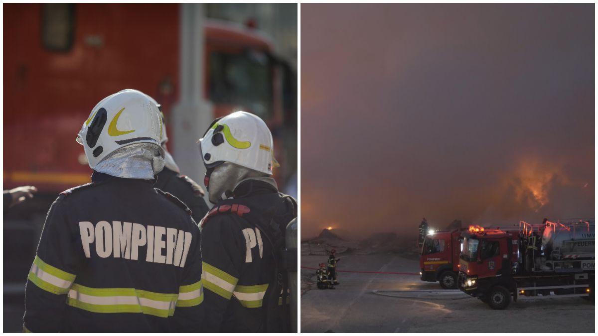 Incendiu de proporții în Portul Constanța! Intervenție masivă a pompierilor: flăcări uriașe la instalația electrică a unei macarale