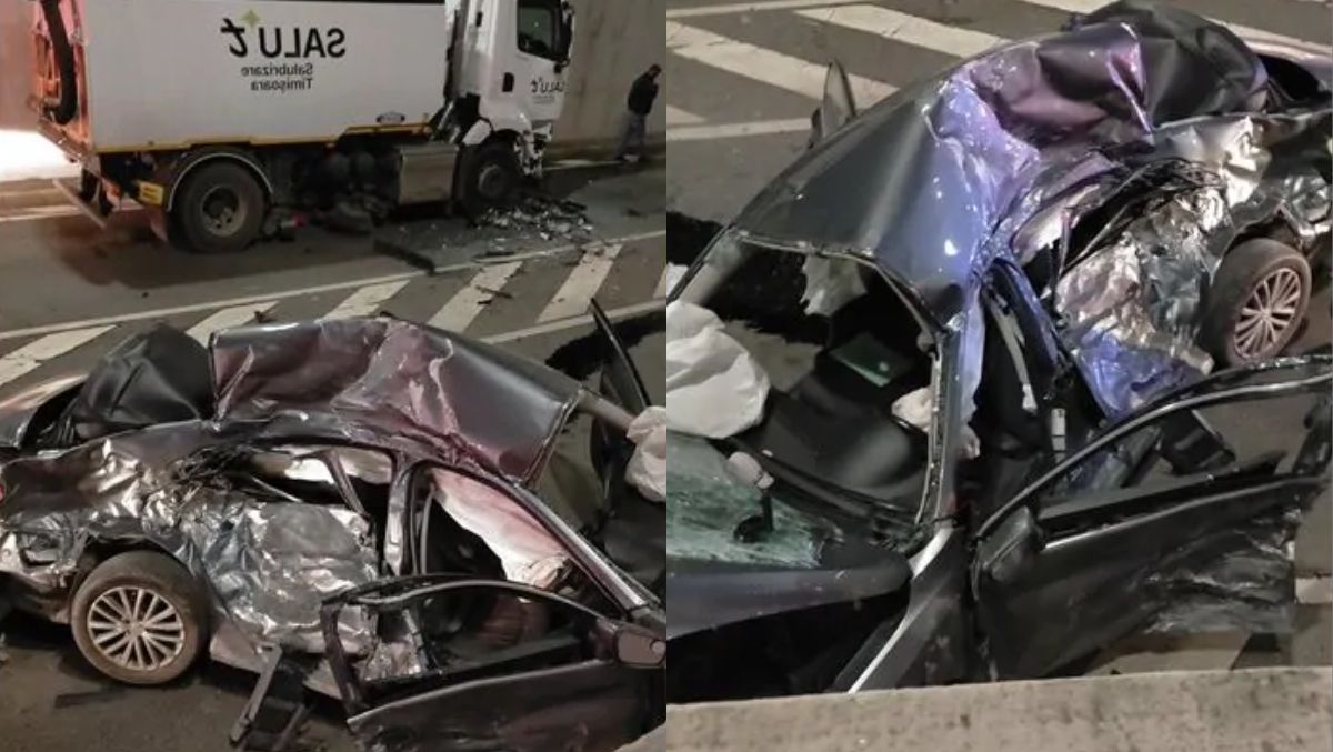 Tânăr de 21 de ani, mort după ce autoturismul pe care îl conducea s-a ciocnit cu mașina de gunoi! A fost aruncat pe carosabil în urma impactului