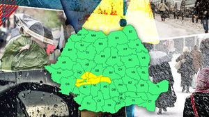 Vremea rea pune stăpânire pe România! Cod galben de ploi și vânt în 6 județe din țară. Zonele în care apar și ninsorile