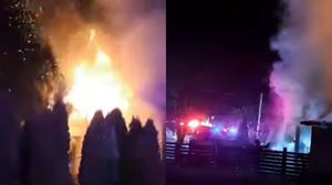 Imagini de la locul incendiului