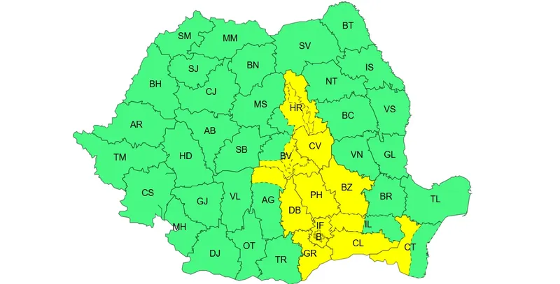 Vremea o ia razna! Cod galben de furtuni și grindină în România. Ce se întâmplă în București, 13 iulie 1 vreme 13 iulie 2026