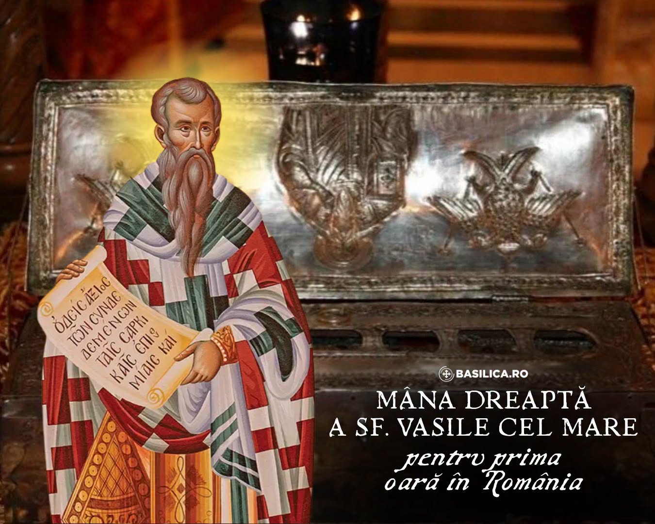 Mâna Sfântului Vasile cel Mare, adusă pentru prima dată în România. În ce perioada se pot închina credincioșii