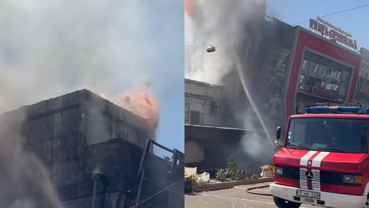 Incendiu în Piața Centrală din Chișinău! Pompierii au intervenit de urgență