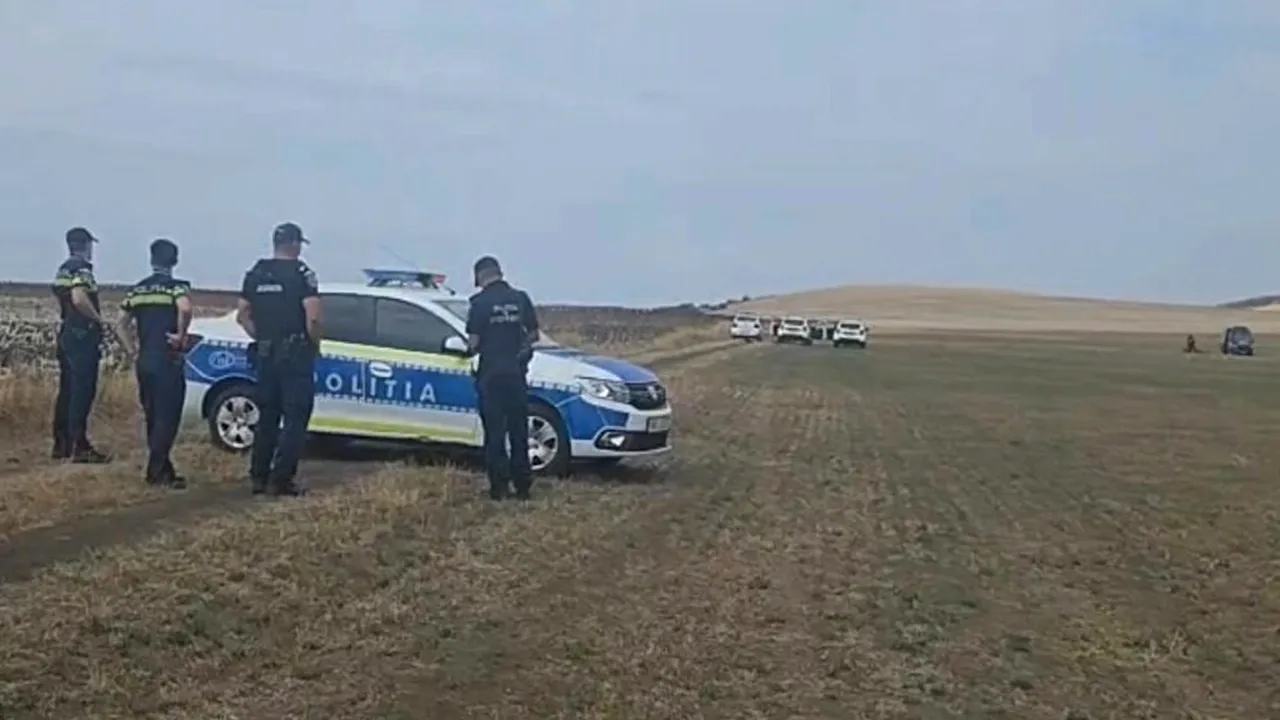 Dronă prăbușită pe un câmp din comuna Viișoara, județul Vaslui. Pirotehniștii SRI, mobilizați de urgență