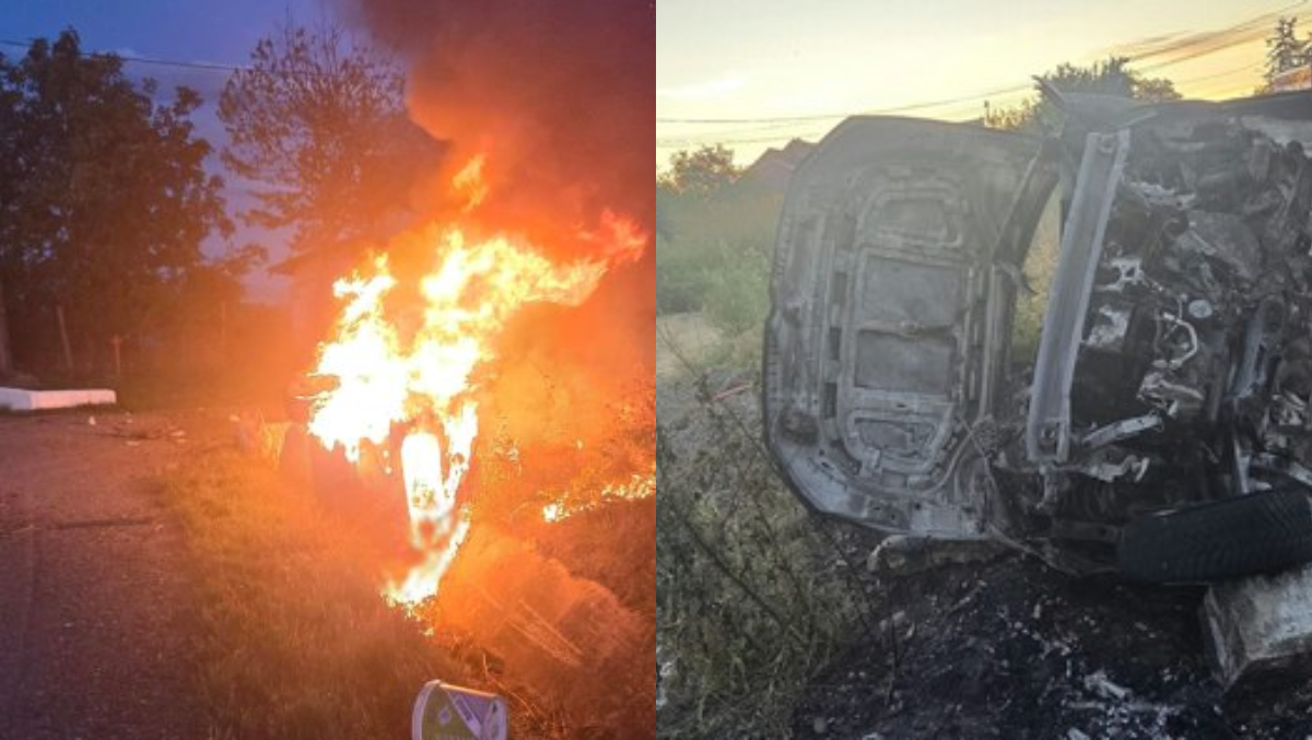 Accident rutier urmat de incendiu, în Suceava! Două persoane au fost găsite carbonizate