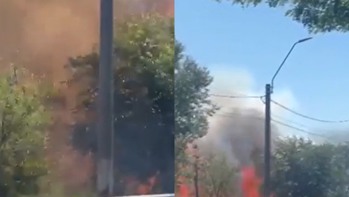 Incendiu puternic de vegetație la ieșirea din Brăila! Pompierii intervin de urgență, iar traficul a fost restricționat