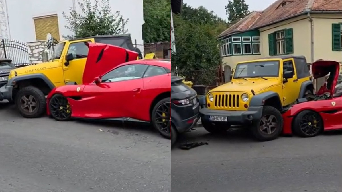 Accident în Sibiu provocat de un șofer băut! A intrat din plin în patru mașini și o țeavă de gaz