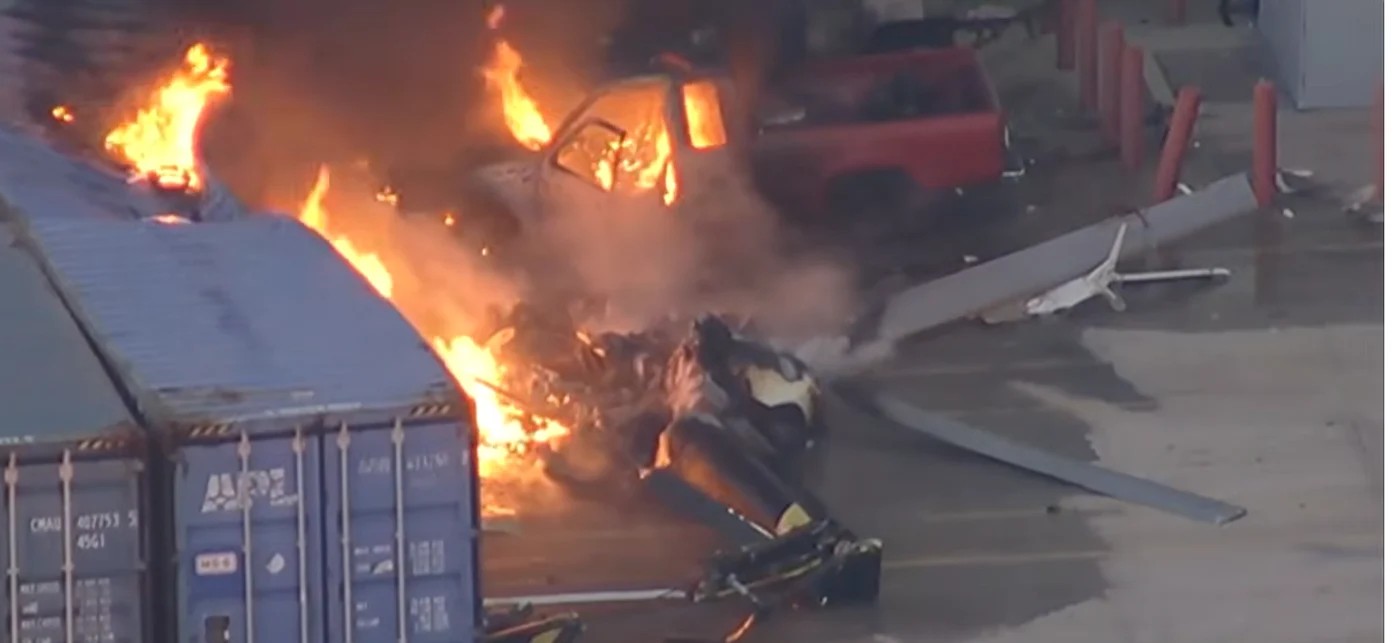 Tragedie în Los Angeles! Un elicopter de știri s-a prăbușit, iar trei persoane și-au pierdut viața