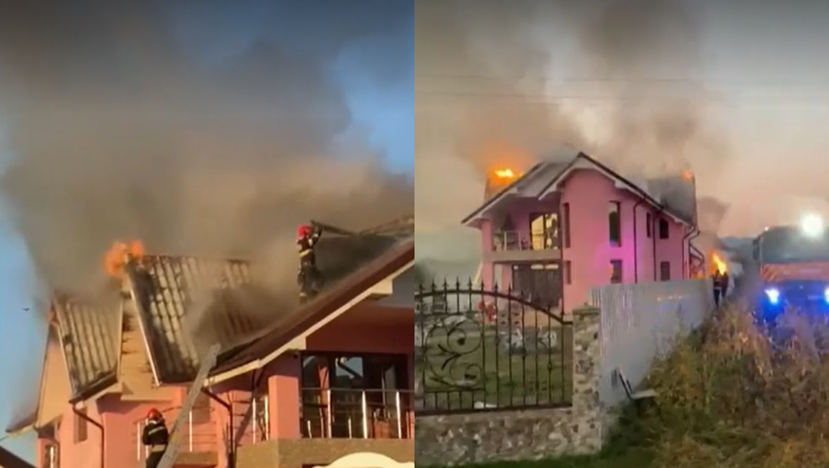 O familie din Bacău a rămas fără agoniseala de-o viață! Un scurt-circuit a făcut ca locuința lor să ardă în doar 10 minute