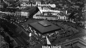 Piata Unirii in anul 1927. Reperul actual este Hanul lui Manuc