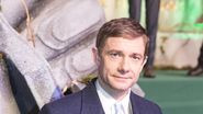 Actorul Martin Freeman i-a dat viata hobbitului Bilbo Baggins (sus)